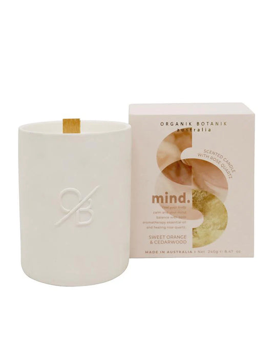 Organik botanik scented candle w/ crystal - Mind