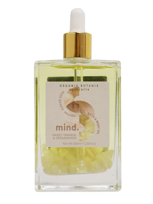 Organik botanik bath & body oil Rose quartz infused - Mind