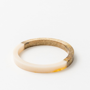 Wooden and White/Yellow Bracelet