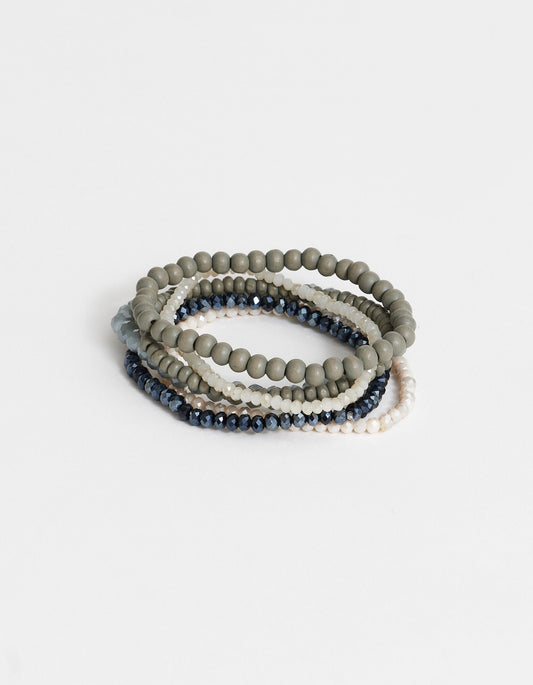 Mixed greys bracelet set of 6
