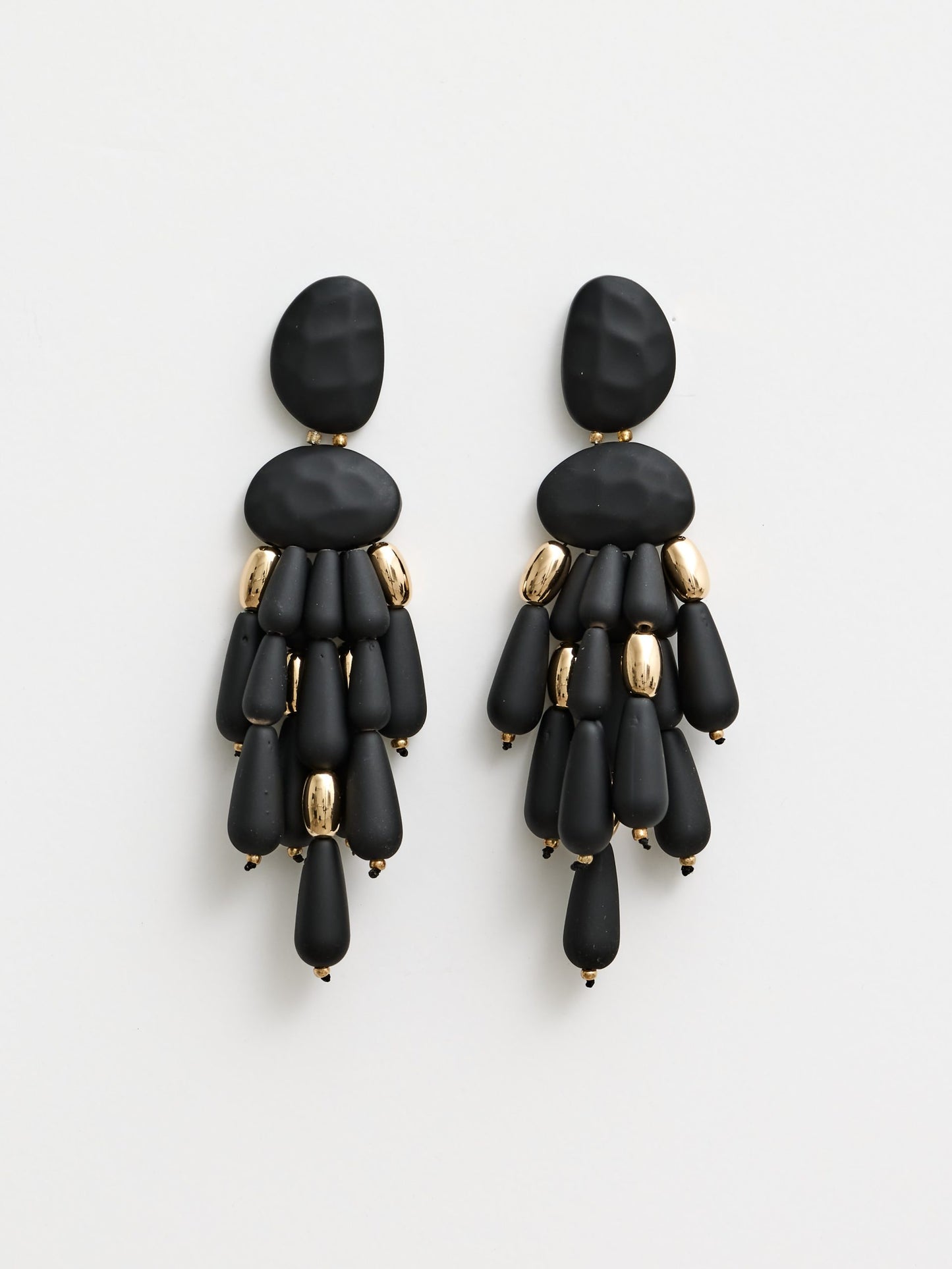 Black stalactite earrings