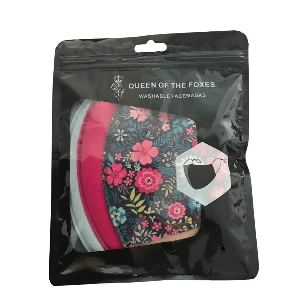 Pack of 3 Face Masks | Floral, Magenta, Turquoise