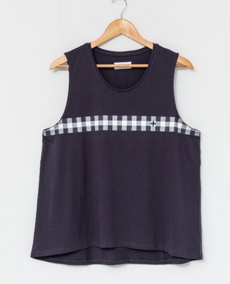Ink Gingham Stripe Tank