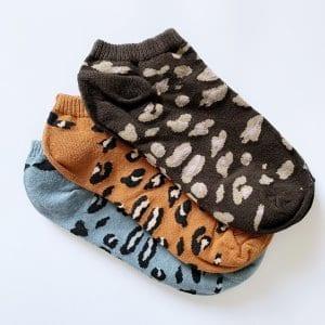 3 Pack Cheetah Ankle Socks