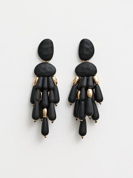 Black stalactite earrings